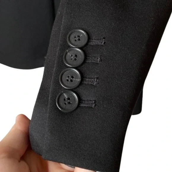 Ann Taylor Womens Tailored Career Blazer Size 8 Black Classic Timeless Office - Picture 11 of 11